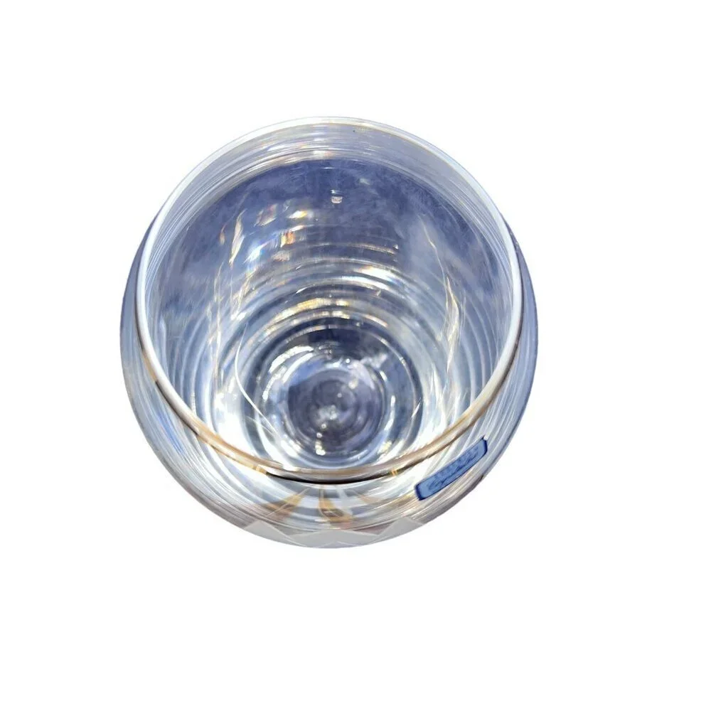 BOHEMIA Hand Made Tulip Crystalex Glass Vase with Gold Trim